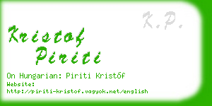 kristof piriti business card