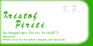 kristof piriti business card
